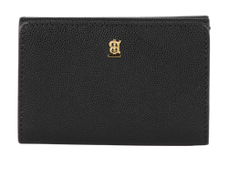 Burberry Tri-Fold Wallet, Calfskin Leather, Black, MIM, DB, 3*